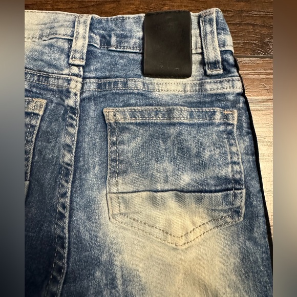 Retro Stitch Washed Distressed Jeans Toddler 5 Bleched Black Striped - Picture 4 of 7